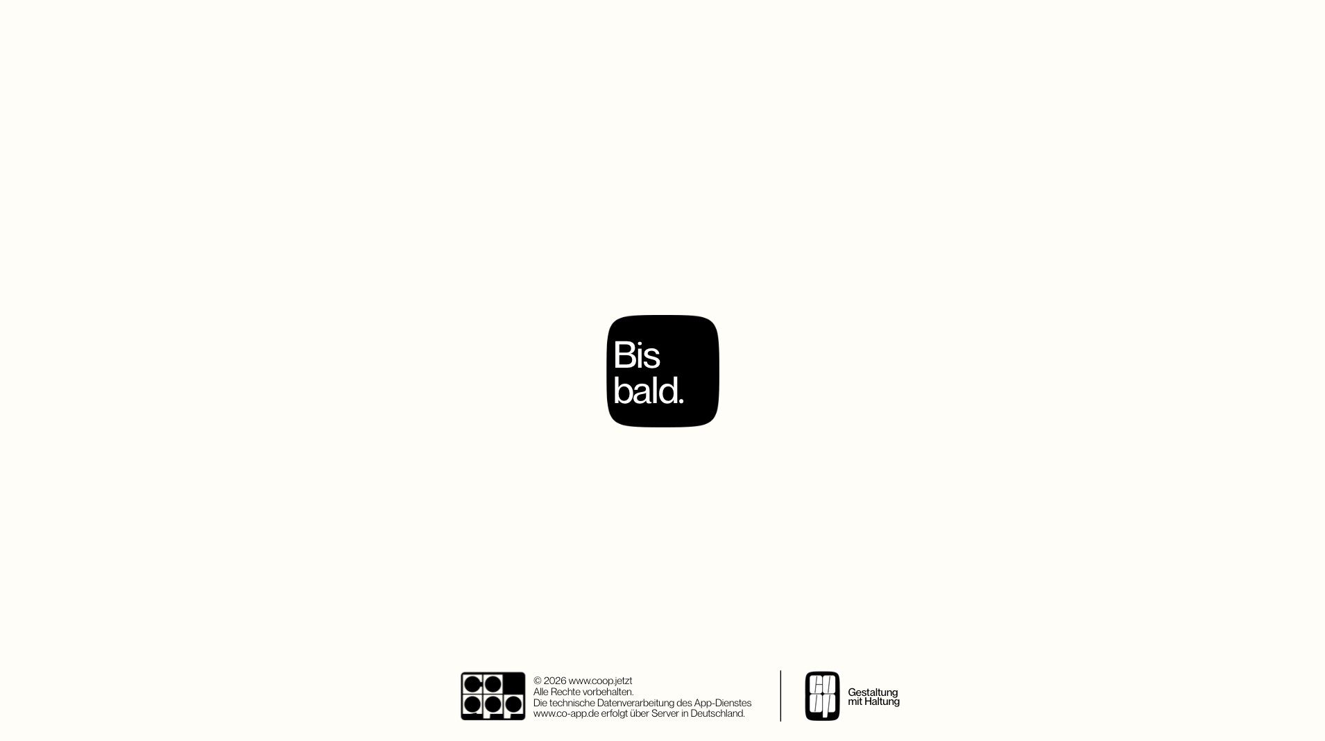Bis bald. Abschlussseite mit Gestaltung mit Haltung.